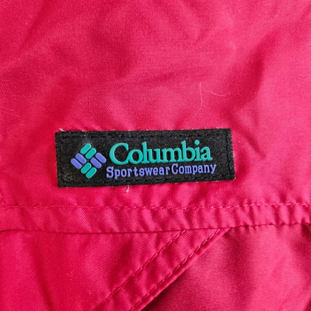 Vintage Columbia‎ Mens XL Windbreaker Jacket Red Black Full Zip Colorblock 90s